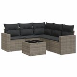  6-dijelni set vrtnih sofa od poliratana s jastucima sivi | shoptok.hr