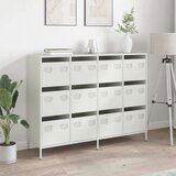vidaXL Komoda bela 135x39x103,5 cm hladno valjano jeklo | Shoptok.si