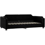  Dnevni krevet na razvlačenje s madracima crni 90x200 cm tkanina | shoptok.hr