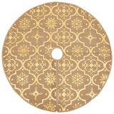  Luksuzna podloga za božićno drvce s čarapom žuta 90 cm tkanina | shoptok.hr