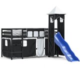  The Living Store Otroški pograd s stolpom bel in črn 80x200 cm trdna borovina - Otroški Pograd, (21448716) | Shoptok.si