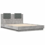  The Living Store Posteljni okvir z vzglavjem betonsko siv 140x200 cm inž. les - Posteljni Okvir, (21447500) | Shoptok.si