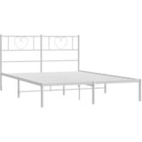  Metalni okvir za krevet s uzglavljem bijeli 150x200 cm | shoptok.hr