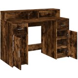 vidaXL Radni stol s LED svjetlima boja hrasta 120x55x91 cm drveni | shoptok.hr