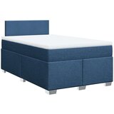 vidaXL Box spring postelja z vzmetnico modra 120x190 cm blago | Shoptok.si