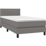  Box spring postelja z vzmetnico temno siva 90x200 cm blago, (20726922) | Shoptok.si