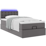 vidaXL Otomanski okvir kreveta s madracem sivi 90x190cm umjetna koža | shoptok.hr
