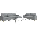  3-dijelni set sofa s tabureom svjetlosivi od tkanine | shoptok.hr