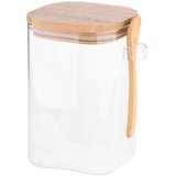 Altom design Borosilikatni Kvadratni Spremnik 1000ml s Bambusovim Poklopcem i Žlicom | shoptok.hr