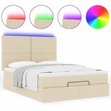  Otomanski krevet s madracem i LED krem 140x190 cm tkanine | Eponuda.ba