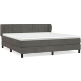 The Living Store Box spring postelja z vzmetnico temno siva 160x200 cm žamet - Box Spring Postelja, (21489278) | Shoptok.si