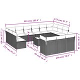 vidaXL 14-dijelni set vrtnih sofa poliratan s jastucima svijetlosivi | shoptok.hr