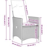vidaXL vrtna bistro garnitura 11-delna z blazinami rjav poli ratan, (21274768) | Shoptok.si