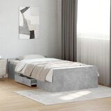 Furnova Posteljni okvir s predali betonsko siv 75x190 cm inženirski les, (21933799) | Shoptok.si