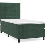 Maison Chic Box spring postelja - Vzmetna postelja z vzmetnico temno zelena 90x200 cm žamet SL19611, (21891542) | Shoptok.si