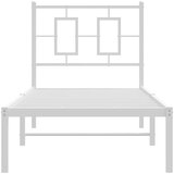  Metalni okvir krevet bez madraca s uzglavljem bijeli 75x190 cm | shoptok.hr