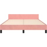  Posteljni okvir z vzglavjem roza 140x190 cm žamet | Shoptok.si
