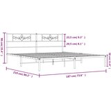 Metalni okvir za krevet s uzglavljem crni 183x213 cm | shoptok.hr