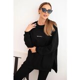 Polski Women's cotton set sweatshirt and leggings with the inscription Minimal black Cene
