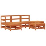  Set lounge namještaja za vrt 5 pcs Vosak smeđa i taupe - Vosak smeđa bor | shoptok.hr