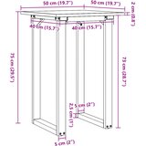  Blagovaonski stol O-oblika 50x50x75 cm od borovine i čelik | shoptok.hr
