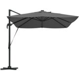 vidaXL Kantilever Roma suncobran s LED osvjetljenjem Antracit 352x251x265 cm Aluminij | shoptok.hr