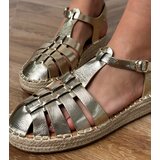 D/CEO Golden faux leather gladiator espadrille sandals Talejda | shoptok.hr