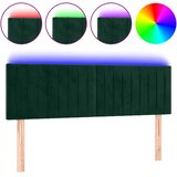  LED uzglavlje tamnozeleno 144x5x78/88 cm baršunasto | shoptok.hr