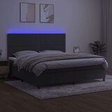  Box spring postelja z vzmetnico LED temno siva 200x200 cm žamet, (20725392) | Shoptok.si