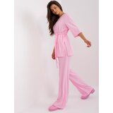 Fashion Hunters Light pink women's casual trouser set Cene