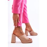 Boto Leather High Heels Beige Livesa | ePonuda.com