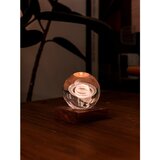 Gingko tamno smeđa led stolna lampa od punog oraha s mogućnosti zatamnjivanja sa staklenim sjenilom (visina 12 cm) amber – | shoptok.hr