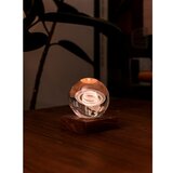 Gingko Temno rjava LED zatemnitvena namizna svetilka iz masivnega oreha s steklenim senčilom (višina 12 cm) Amber – | Shoptok.si