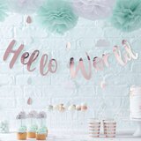 Ginger Ray® viseći natpis hello world rose gold | shoptok.hr