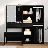  Set stola za oblačenje s LED 4 pcs Crni hrast Konstruirano drvo | shoptok.hr