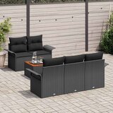  Sjedeća garnitura za vrt 6 kom. 5-Broj sjedala Crna poliratan 196 x 62 x 69 cm | shoptok.hr