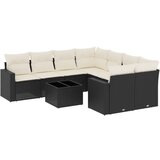  The Living Store Vrtna sedežna garnitura 9-delna z blazinami črn poli ratan - Vrtna Sedežna Garniture, (21449513) | Shoptok.si