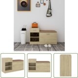 The Living Store Klop za čevlje sonoma hrast 94,5x31x57 cm inženirski les - Klop Za Čevlje, (21744476) Cene