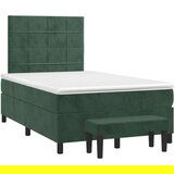 Box spring krevet s madracem tamnozeleni 120x200 cm baršunasti | shoptok.hr