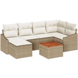 vidaXL 7-dijelni set vrtnih sofa s jastucima, bež poliratan, akacija | shoptok.hr