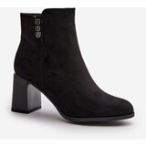 Boto Warm Eco Suede Women's Ankle Boots With Heel Zipper Black Erillia | Shoptok.si