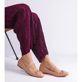 Gemre Beige ballet flats with elastic and decorative bow Newton | shoptok.hr