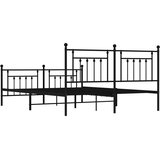 vidaXL metalni okvir kreveta uzglavlje i podnožje crni 180x200 cm | shoptok.hr