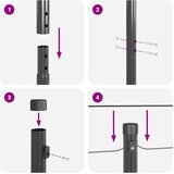  Stup za ogradu 26 pcs Siva 3,2 x 3,2 x 150 cm | shoptok.hr