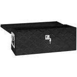 vidaXL Kutija za pohranu crna 60 x 23,5 x 23 cm aluminijska | shoptok.hr