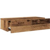 vidaXL Stenska polica s predali starinski les 60x26,5x15 cm inž. les | Shoptok.si