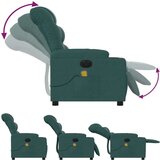  Električni masažni naslonjač od tkanine tamnozeleni | shoptok.hr