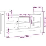  Klupa za hodnik siva 110x40x60 cm od masivne borovine | Eponuda.ba