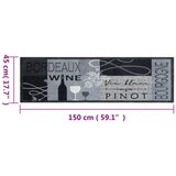  Kuhinjski tepih perivi s uzorkom boce vina 45x150 cm baršunasti | shoptok.hr