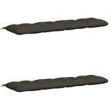  Jastučići za klupe VIANEN 2 kom. 100% poliester Antracit - Antracit 190 x 60 x 12 cm | shoptok.hr